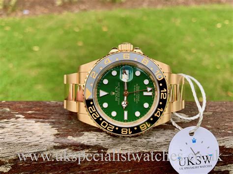 rolex gmt-master ii 18ct yellow gold green dial 116718ln|rolex 116710ln review.